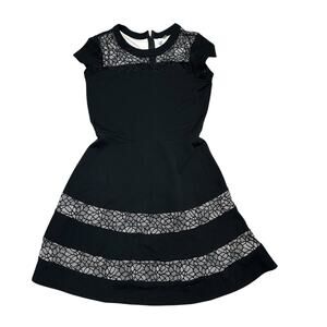 Black Lace Fit & Flare Cocktail Dress Medium Petite MP Party Goth NY Collection